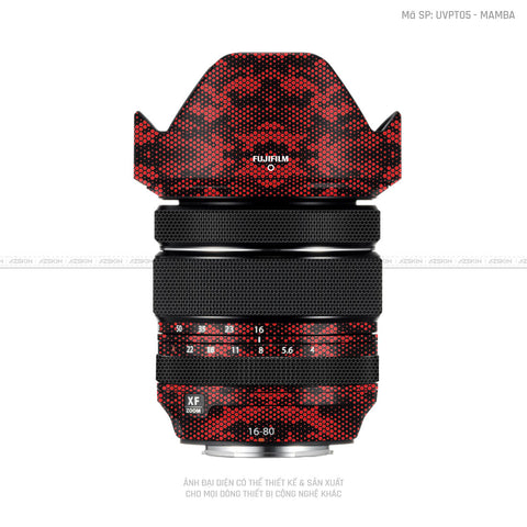 Dán Skin Ống Kính Fujifilm Vân Nổi Mamba Đỏ | UVPT05