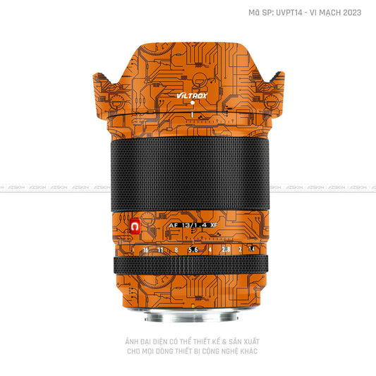 Dán Skin Ống Kính Viltrox Vân Nổi Vi Mạch 2023 Cam | UVPT14