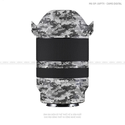 Dán Skin Ống Kính Tamron Vân Nổi Camo Digital Xám | UVPT11
