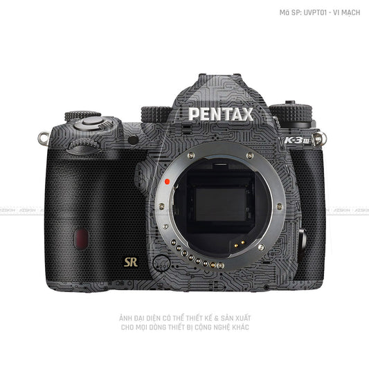 Dán Skin Máy Ảnh Pentax Vân Nổi Vi Mạch Xám | UVPT01 - VI MẠCH