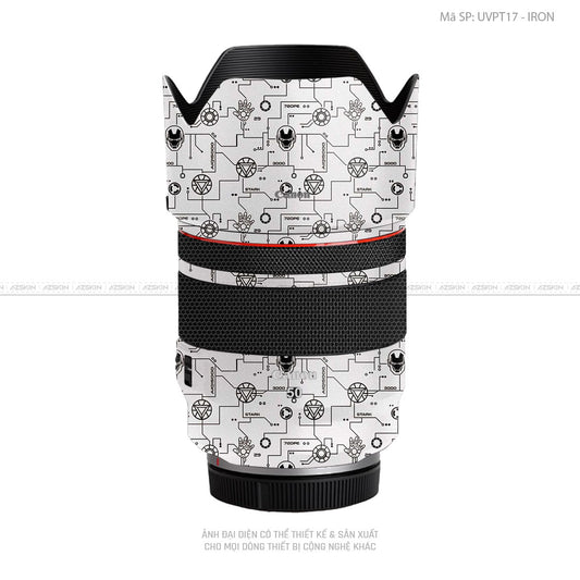 Dán Skin Ống Kính Canon Vân Nổi Pattern IRonman Trắng | UVPT17