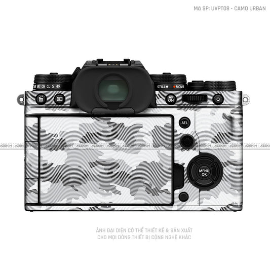 Dán Skin Máy Ảnh Fujifilm Vân Nổi Camo Urban Trắng | UVPT08