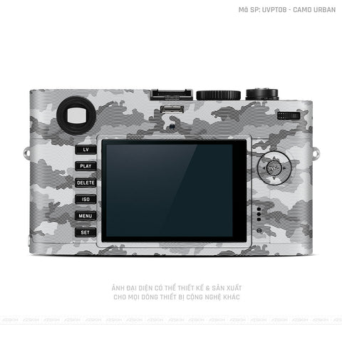 Dán Skin Máy Ảnh Leica Vân Nổi Camo Urban Trắng | UVPT08