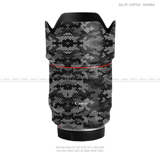 Dán Skin Ống Kính Canon Vân Nổi Mamba Bạc | UVPT05