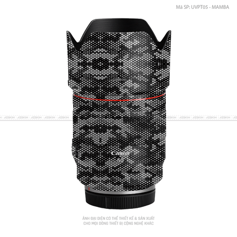 Dán Skin Ống Kính Canon Vân Nổi Mamba Bạc | UVPT05
