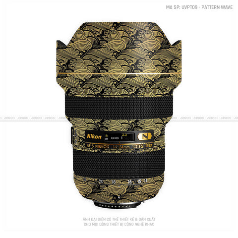 Dán Skin Ống Kính Nikon Vân Nổi Pattern Wave Vàng Đồng | UVPT09