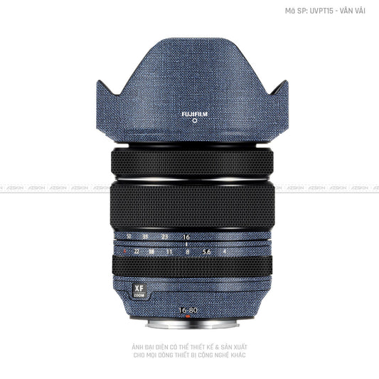 Dán Skin Ống Kính Fujifilm Vân Vải Xanh Blue | UVPT15