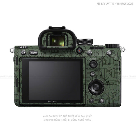 Dán Skin Máy Ảnh Sony Vân Vi Mạch 2023 Xanh | UVPT14