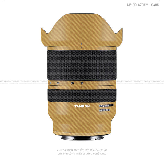 Dán Skin Ống Kính Tamron Vân Carbon Vàng | CA05