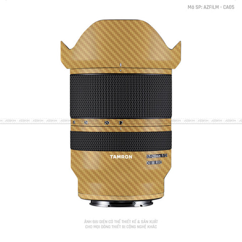 Dán Skin Ống Kính Tamron Vân Carbon Vàng | CA05