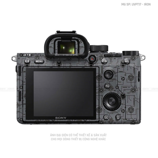 Dán Skin Máy Ảnh Sony Vân Pattern Ironman Xám | UVPT17