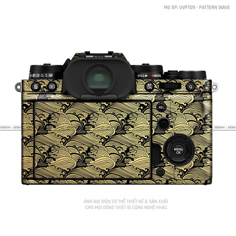 Dán Skin Máy Ảnh Fujifilm Vân Nổi Pattern Wave Vàng | UVPT09