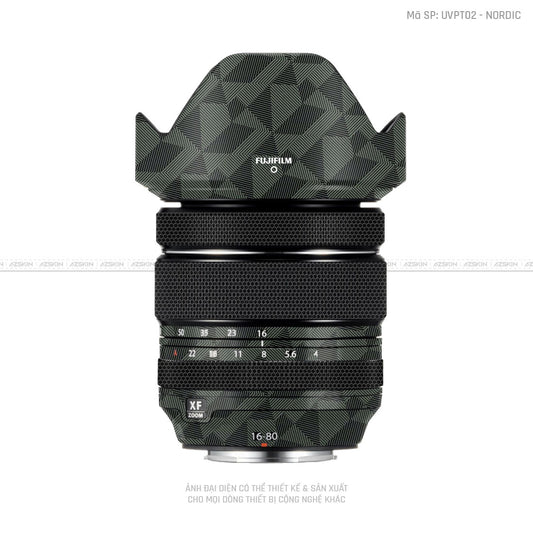 Dán Skin Ống Kính Fujifilm Vân Nổi Nordic Xanh | UVPT02