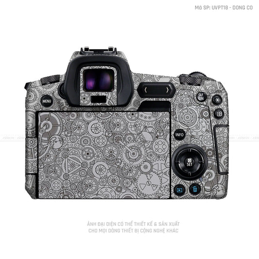 Dán Skin Máy Ảnh Canon Vân Nổi Pattern Động Cơ Bạc | UVPT18