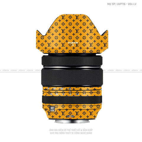 Dán Skin Ống Kính Fujifilm Vân LV Vàng Đen | UVPT16
