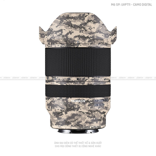 Dán Skin Ống Kính Tamron Vân Nổi Camo Digital Vàng Cát | UVPT11