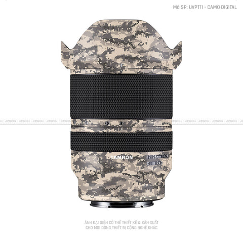 Dán Skin Ống Kính Tamron Vân Nổi Camo Digital Vàng Cát | UVPT11