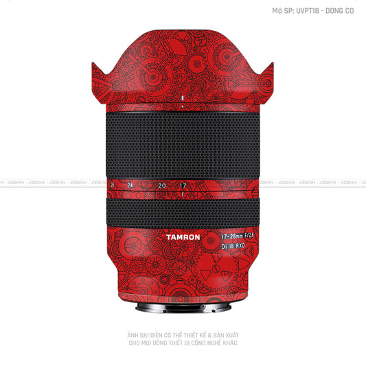 Dán Skin Ống Kính Tamron Vân Nổi Động Cơ Đỏ | UVPT18