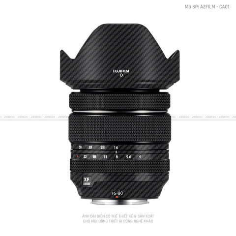 Dán Skin Ống Kính Fujifilm Vân Carbon Đen | CA01