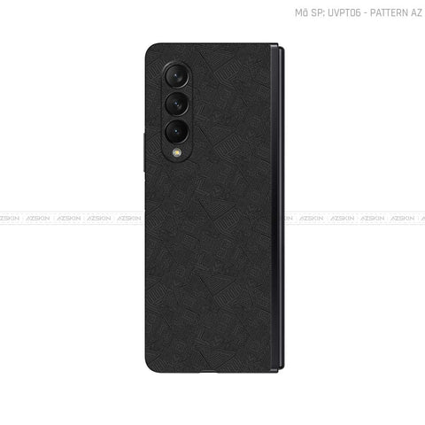 Dán Skin Galaxy Z Fold4 Vân Nổi Pattern AZ Đen | UVPT06