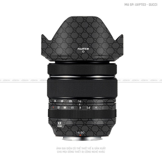 Dán Skin Ống Kính Fujifilm Vân Nổi Patern Gucci Đen | UVPT05