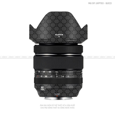 Dán Skin Ống Kính Fujifilm Vân Nổi Patern Gucci Đen | UVPT05