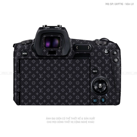 Dán Skin Máy Ảnh Canon Vân Nổi Vân Pattern LV Đen Xanh | UVPT16