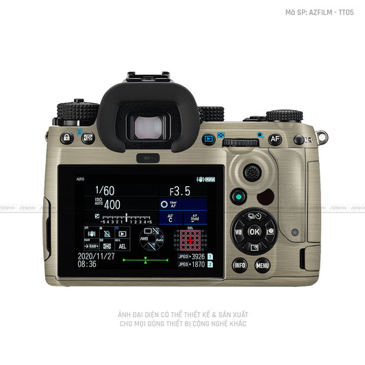 Dán Skin Máy Ảnh Pentax Vân Xước Titan Vàng Sampanh  | AZFILM - TT05