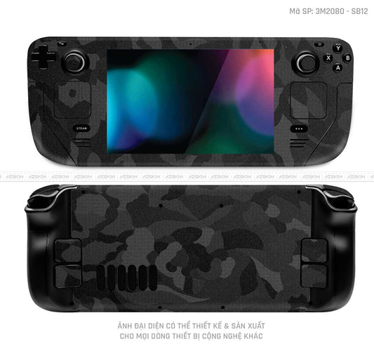 Dán Skin 3M/Oracal Máy Chơi Game Steam Deck Vân Camo Black | SB12