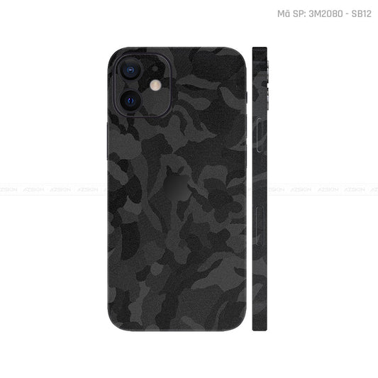 Dán Skin IPhone 12 Series Vân Nổi Camo Black | 3M2080 - SB12