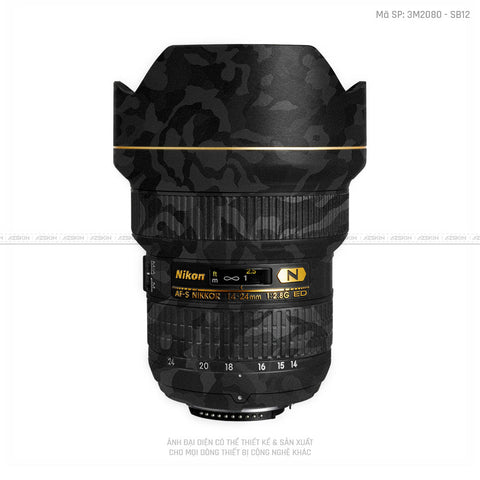 Dán Skin Ống Kính Nikon Vân Nổi Camo Đen | SB12