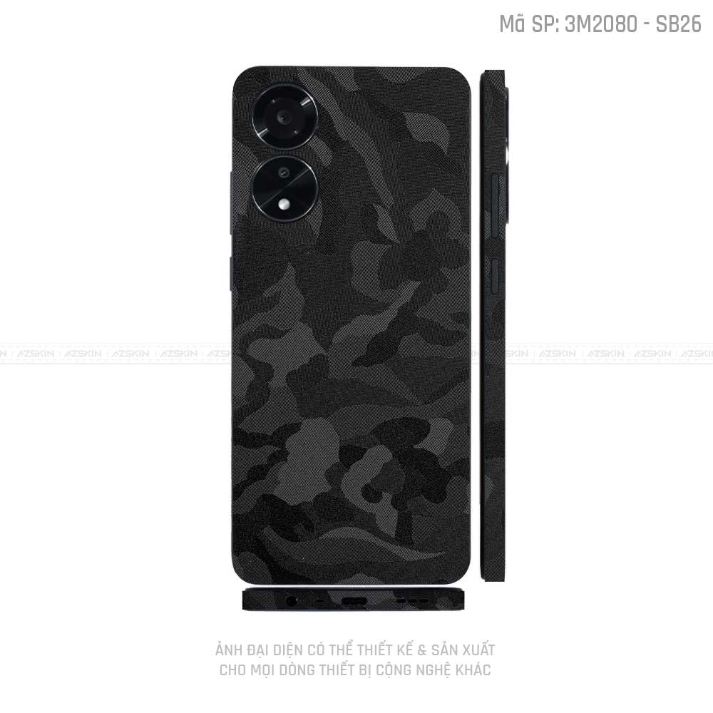 Miếng Dán Skin Điện Thoại OPPO A Series Màu Camo Đen | SB12