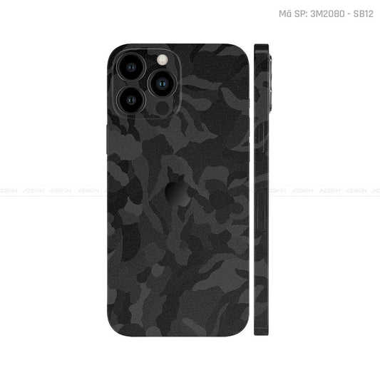 Dán Skin IPhone 12 Series Vân Nổi Camo Black | 3M2080 - SB12