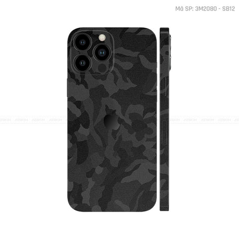 Dán Skin IPhone 12 Series Vân Nổi Camo Black | 3M2080 - SB12