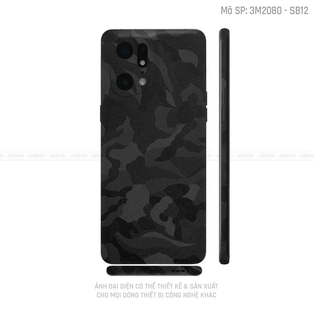 Miếng Dán Skin Điện Thoại OPPO Find X Series Màu Camo Đen | SB12