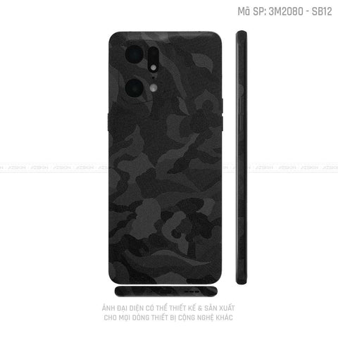 Miếng Dán Skin Điện Thoại OPPO Find X Series Màu Camo Đen | SB12