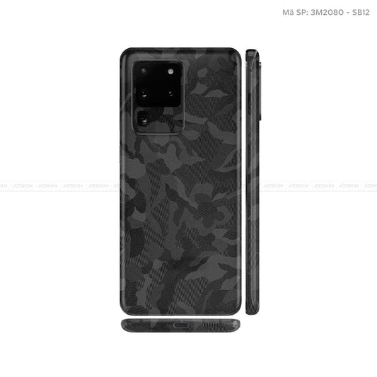 Dán Skin 3M Galaxy S20 Series Vân Camo Đen | SB12