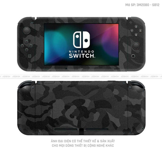Dán Skin 3M/Oracal Máy Chơi Game Nintendo Switch Vân Camo Black | SB12