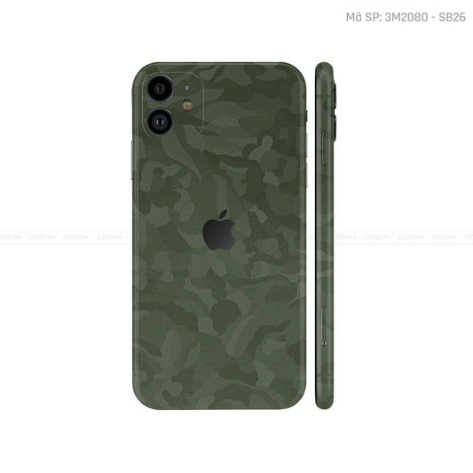 Dán Skin 3M IPhone 11 Series Vân Camo Xanh | SB26