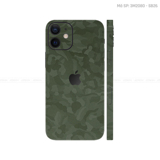 Dán Skin IPhone 12 Series Vân Nổi Camo Green | 3M2080 - SB26