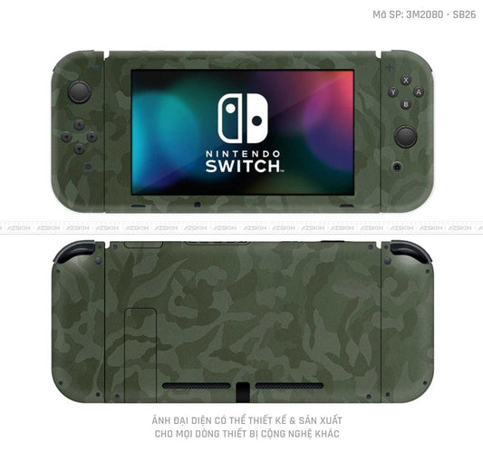 Dán Skin 3M/Oracal Máy Chơi Game Nintendo Switch Vân Camo Green | SB26