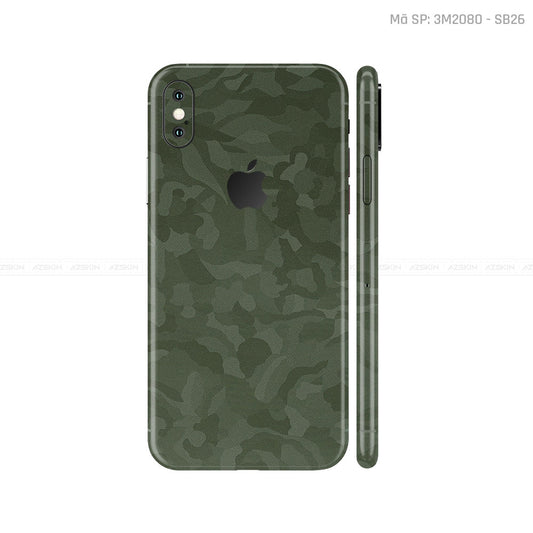 Dán Skin 3M IPhone X Series Vân Camo Xanh | SB12