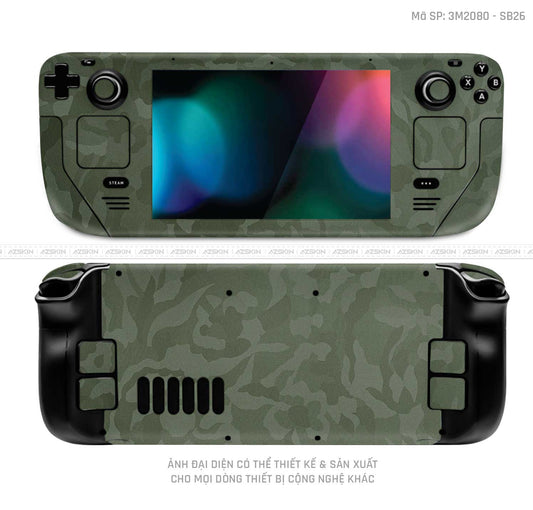 Dán Skin 3M/Oracal Máy Chơi Game Steam Deck Vân Camo Green | SB26