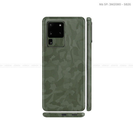 Dán Skin 3M Galaxy S20 Series Vân Camo Xanh | SB26