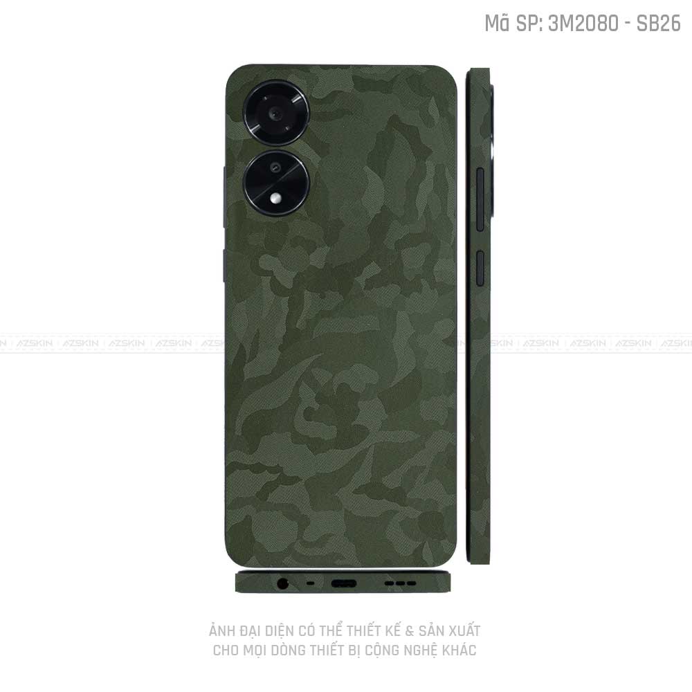 Miếng Dán Skin Điện Thoại OPPO A Series Màu Camo Xanh | SB26