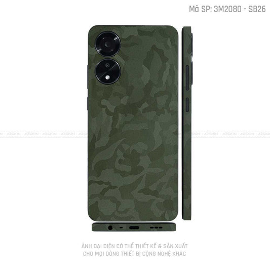 Miếng Dán Skin Điện Thoại OPPO A Series Màu Camo Xanh | SB26