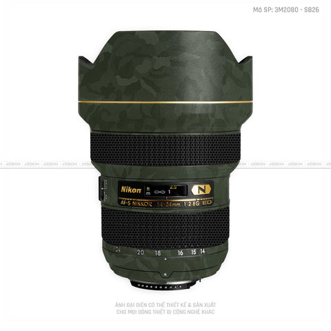 Dán Skin Ống Kính Nikon Vân Nổi Camo Xanh | SB26