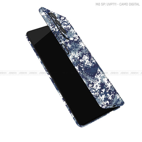 Dán Skin Galaxy Z Fold4 Vân Nổi Camo Digital Xanh | UVPT11