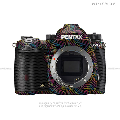 Dán Skin Máy Ảnh Pentax Vân Nổi Neon 02 | UVPT19