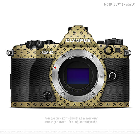 Dán Skin Máy Ảnh Olympus Vân Pattern LV Vàng Gold | UVPT16